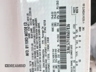 2019 Lincoln MKZ Reserve II с VIN 3LN6L5E91KR607836, выставлен на аукционе Copart как лот 60242425 с пробегом 81 739 миль миль и Списание • Salvage title. История ставок и продаж доступна на DreamBid. Изображение 12.