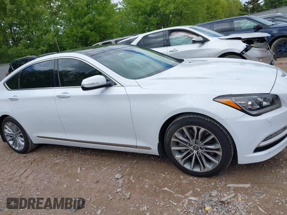 2017 Genesis G80 3.8L z VIN KMHGN4JEXHU166690, wystawiony jako IAAI lot #42322211 z przebiegiem 111 599 mil mil oraz . Historia ofert i sprzedaży dostępna na DreamBid. Obrazek 13.