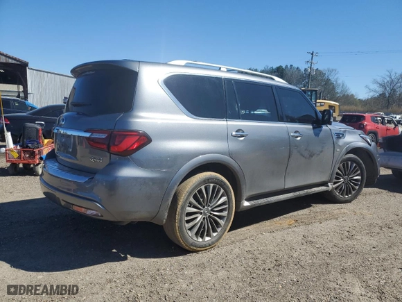 2018 Infiniti QX80 with VIN JN8AZ2NF5J9661074, listed as a Copart auction lot 47812065 with 118,059 mi miles and Salvage Title. Bid and sale history available at carsss.com. Image 3.