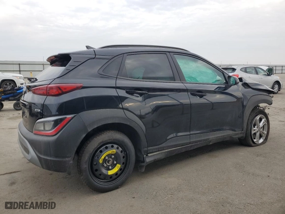 2023 Hyundai Kona SEL with VIN KM8K6CAB1PU057184, listed as a Copart auction lot 43661745 with 0 mi miles and Non Repairable. Bid and sale history available at carsss.com. Image 3.