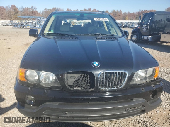 2003 BMW X5 3.0i with VIN 5UXFA53563LV96891, listed as a Copart auction lot 77636084 with 0 mi miles and Salvage Title. Bid and sale history available at carsss.com. Image 5.