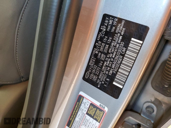 2022 Hyundai Elantra SEL with VIN KMHLM4AG3NU330330, listed as a Copart auction lot 47273665 with 71,104 mi miles and Salvage Title. Bid and sale history available at DreamBid. Image 14.