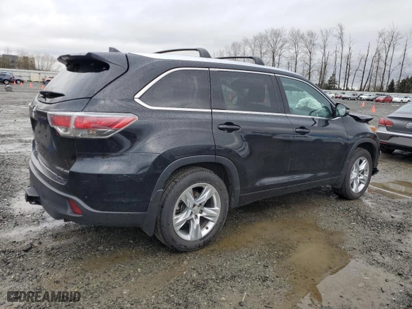 2015 Toyota Highlander Limited with VIN 5TDDKRFH7FS216348, listed as a Copart auction lot 50012075 with 103,298 mi miles and Salvage Title. Bid and sale history available at carsss.com. Image 3.