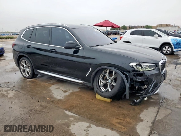 2022 BMW X3 sDrive30i with VIN 5UX43DP0XN9K72210, listed as a Copart auction lot 51233045 with 65,858 mi miles and Salvage Title. Bid and sale history available at DreamBid. Image 4.