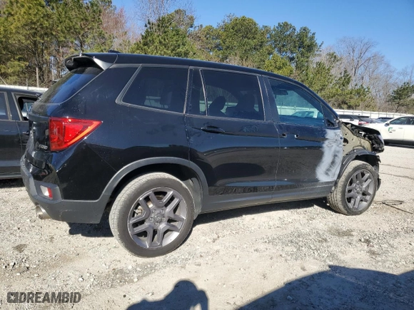 2022 Honda Passport EX-L with VIN 5FNYF8H58NB013877, listed as a Copart auction lot 47041765 with 106,861 mi miles and Clean Title. Bid and sale history available at carsss.com. Image 3.