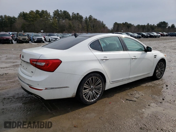 2015 Kia Cadenza Premium with VIN KNALN4D79F5191682, listed as a Copart auction lot 47281005 with 118,614 mi miles and Clean Title. Bid and sale history available at carsss.com. Image 3.