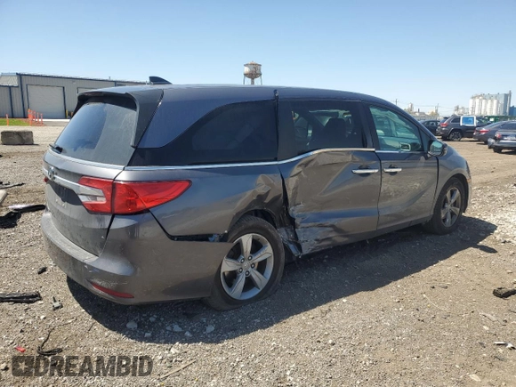 2019 Honda Odyssey EX with VIN 5FNRL6H50KB040732, listed as a Copart auction lot 57309715 with 109,399 mi miles and Salvage title. Bid and sale history available at DreamBid. Image 3.