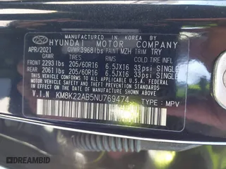 2022 Hyundai Kona Preferred with VIN KM8K22AB5NU769474, listed as a IAAI auction lot 41855479 with 70,449 mi miles. Bid and sale history available at carsss.com. Image 9.