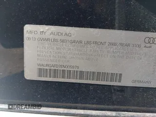 2014 Audi A8 3.0T z VIN WAURGAFD7EN005979, wystawiony jako IAAI lot #42169900 z przebiegiem 126 523 mil mil oraz . Historia ofert i sprzedaży dostępna na DreamBid. Obrazek 9.