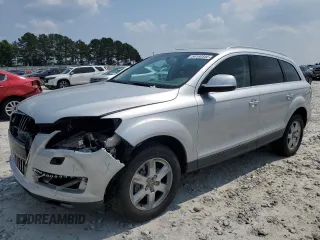 2014 Audi Q7 Premium Plus with VIN WA1LGAFE1ED007650, listed as a Copart auction lot 59182355 with 157,573 mi miles and Salvage title. Bid and sale history available at DreamBid. Image 1.