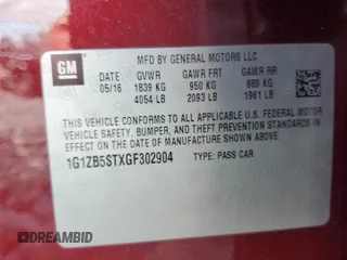 2016 Chevrolet Malibu LS z VIN 1G1ZB5STXGF302904, wystawiony jako Copart lot #48509585 z przebiegiem 131 553 mil mil oraz Szkoda całkowita • Salvage title. Historia ofert i sprzedaży dostępna na DreamBid. Obrazek 14.