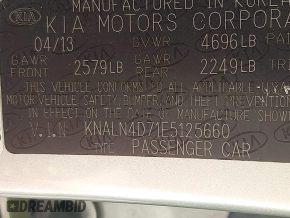 2014 Kia Cadenza Premium z VIN KNALN4D71E5125660, wystawiony jako IAAI lot #40918171 z przebiegiem 63 014 mil mil oraz . Historia ofert i sprzedaży dostępna na DreamBid. Obrazek 9.