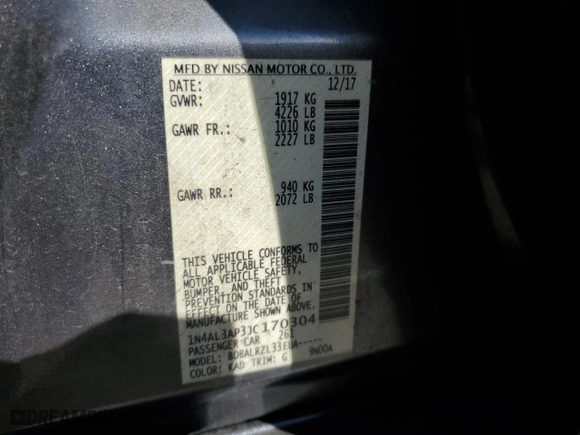 2018 Nissan Altima 2.5 SV with VIN 1N4AL3AP3JC170304, listed as a Copart auction lot 70013824 with 96,323 mi miles and Salvage Title. Bid and sale history available at carsss.com. Image 12.