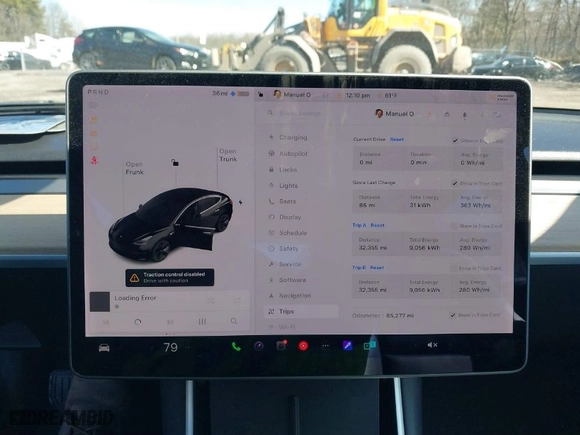 2018 Tesla Model 3 Long Range Battery with VIN 5YJ3E1EB5JF127358, listed as a IAAI auction lot 41759788 with 85,277 mi miles. Bid and sale history available at carsss.com. Image 18.
