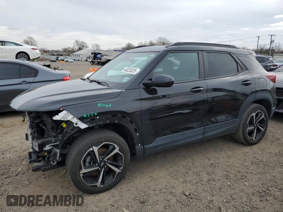 2022 Chevrolet TrailBlazer RS with VIN KL79MUSL5NB022921, listed as a Copart auction lot 46225335 with 79,736 mi miles and Salvage Title. Bid and sale history available at DreamBid. Image 1.
