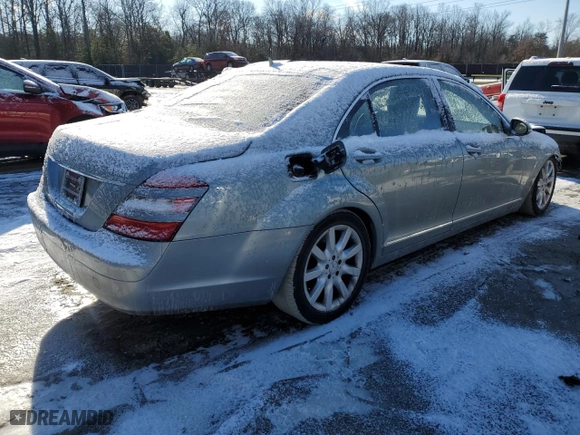2007 Mercedes-Benz S-Class 5.5L V8 with VIN WDDNG86X57A112484, listed as a Copart auction lot 87850265 with 74,980 mi miles and Salvage Title. Bid and sale history available at carsss.com. Image 3.