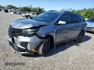 2024 Chevrolet Equinox RS with VIN 3GNAXMEG9RS122480, listed as a Copart auction lot 52601065 with 7,282 mi miles and Salvage Title. Bid and sale history available at DreamBid. Image 1.
