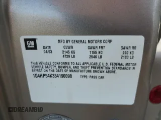 2003 Buick LeSabre Custom with VIN 1G4HP54K334190098, listed as a Copart auction lot 49222365 with 73,441 mi miles and Salvage Title. Bid and sale history available at carsss.com. Image 14.