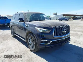 2021 Infiniti QX80 Premium Select z VIN JN8AZ2AF9M9720945, wystawiony jako IAAI lot #41871779 z przebiegiem 68 926 mil mil oraz . Historia ofert i sprzedaży dostępna na DreamBid. Obrazek 1.