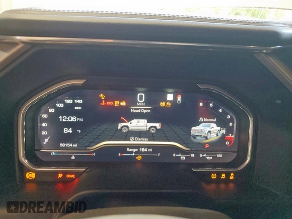 2022 GMC Sierra 1500 with VIN 3GTUUGET3NG614416, listed as a Copart auction lot 57990075 with 58,154 mi miles and Salvage title. Bid and sale history available at DreamBid. Image 9.