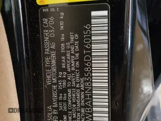 2006 BMW 7 Series 750Li with VIN WBAHN83586DT60156, listed as a Copart auction lot 87630335 with 108,401 mi miles and Salvage Title. Bid and sale history available at carsss.com. Image 13.