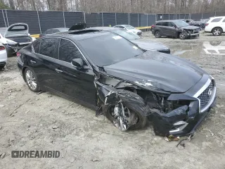 2018 Infiniti Q50 Luxe z VIN JN1EV7AP8JM360979, wystawiony jako Copart lot #49879575 z przebiegiem 80 031 mil mil oraz Szkoda całkowita • Salvage title. Historia ofert i sprzedaży dostępna na DreamBid. Obrazek 4.