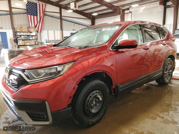 2022 Honda CR-V EX-L with VIN 7FARW1H87NE007613, listed as a Copart auction lot 49274015 with 25,621 mi miles and Salvage Title. Bid and sale history available at carsss.com. Image 1.
