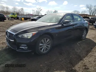 2014 Infiniti Q50 with VIN JN1BV7AR2EM680986, listed as a Copart auction lot 47802735 with 165,946 mi miles and Salvage Title. Bid and sale history available at DreamBid. Image 1.