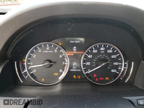 2016 Acura RLX Tech Pkg with VIN JH4KC1F56GC001735, listed as a Copart auction lot 80839074 with 100,452 mi miles and Salvage Title. Bid and sale history available at carsss.com. Image 9.
