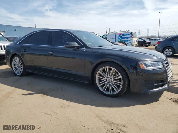 2017 Audi A8 L with VIN WAU44AFD6HN009450, listed as a Copart auction lot 49825685 with 72,849 mi miles and Clean Title. Bid and sale history available at carsss.com. Image 4.