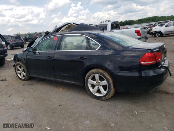 2013 Volkswagen Passat SE with VIN 1VWBP7A32DC023593, listed as a Copart auction lot 56990144 with 0 mi miles and Salvage Title. Bid and sale history available at carsss.com. Image 2.