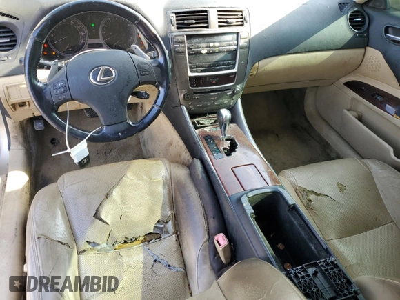 2006 Lexus IS 250 Manual with VIN JTHBK262265025421, listed as a Copart auction lot 54624195 with 251,297 mi miles and Clean Title. Bid and sale history available at carsss.com. Image 8.