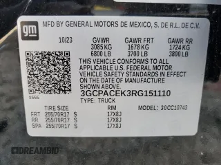 2024 Chevrolet Silverado 1500 LT with VIN 3GCPACEK3RG151110, listed as a Copart auction lot 41626875 with Not Provided miles and Non Repairable. Bid and sale history available at DreamBid. Image 13.