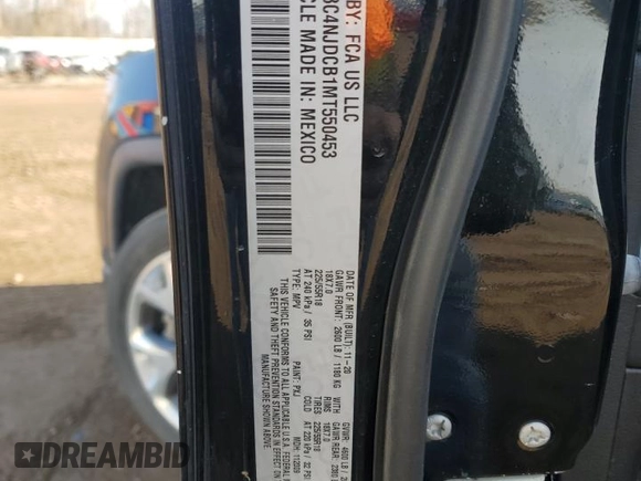 2021 Jeep Compass Limited z VIN 3C4NJDCB1MT550453, wystawiony jako Copart lot #48127825 z przebiegiem 58 285 mil mil oraz Czysty tytuł • Clean title. Historia ofert i sprzedaży dostępna na DreamBid. Obrazek 15.