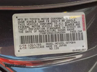 2001 Lexus ES 300 с VIN JT8BF28G210342084, выставлен на аукционе IAAI как лот 42536339 с пробегом 179 663 миль миль и . История ставок и продаж доступна на DreamBid. Изображение 9.