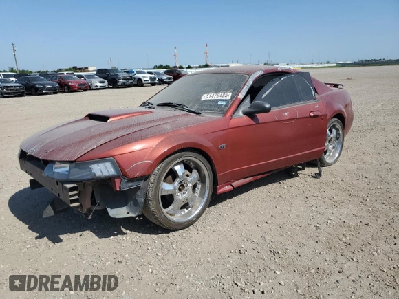 2002 Ford Mustang GT Deluxe with VIN 1FAFP42XX2F147813, listed as a Copart auction lot 51479485 with Not provided miles and Salvage title. Bid and sale history available at DreamBid. Image 1.