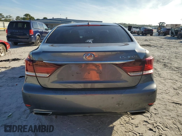 2014 Lexus LS 460 L with VIN JTHGL5EF6E5053407, listed as a Copart auction lot 86122884 with 105,023 mi miles and Salvage title. Bid and sale history available at DreamBid. Image 6.