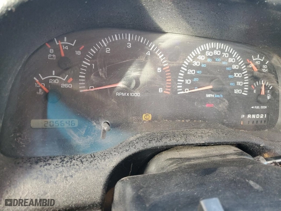 1998 Dodge Ram 1500 with VIN 3B7HC16Z4WM205221, listed as a Copart auction lot 42366595 with 205,646 mi miles and Salvage Title. Bid and sale history available at carsss.com. Image 9.