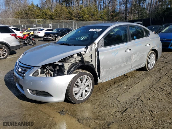 2014 Nissan Sentra SV with VIN 3N1AB7AP1EY328109, listed as a Copart auction lot 42648595 with 120,141 mi miles and Non Repairable. Bid and sale history available at carsss.com. Image 1.