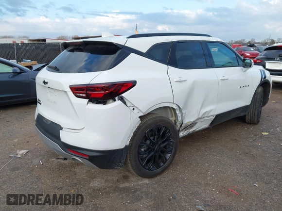 2024 Chevrolet Blazer LT with VIN 3GNKBDR47RS178033, listed as a IAAI auction lot 41106832 with 8,752 mi miles and . Bid and sale history available at DreamBid. Image 4.