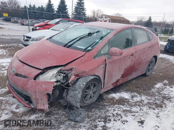 2012 Toyota Prius One with VIN JTDKN3DU1C5429857, listed as a IAAI auction lot 41072254 with 107,418 mi miles. Bid and sale history available at carsss.com. Image 2.