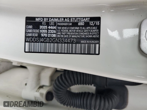 2016 Mercedes-Benz CLA 250 with VIN WDDSJ4GB2GN334473, listed as a Copart auction lot 80733223 with 92,997 mi miles and . Bid and sale history available at DreamBid. Image 12.