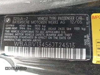 2006 BMW 3 Series 325Ci с VIN WBABV13456JT24513, выставлен на аукционе IAAI как лот 41886943 с пробегом 114 270 миль миль и . История ставок и продаж доступна на DreamBid. Изображение 9.