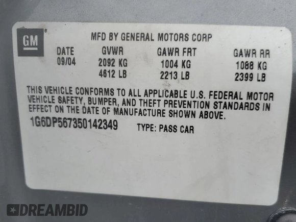 2005 Cadillac CTS z VIN 1G6DP567350142349, wystawiony jako Copart lot #52595875 z przebiegiem 162 000 mil mil oraz Szkoda całkowita • Salvage title. Historia ofert i sprzedaży dostępna na DreamBid. Obrazek 14.