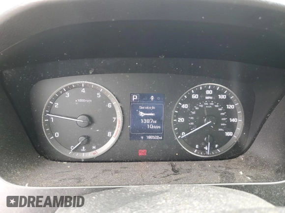 2015 Hyundai Sonata SE with VIN 5NPE24AF7FH003628, listed as a Copart auction lot 45699755 with 196,522 mi miles and Salvage Title. Bid and sale history available at DreamBid. Image 9.