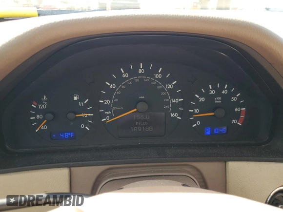 2001 Mercedes-Benz E-Class AWD with VIN WDBJF82JX1X044358, listed as a Copart auction lot 51280545 with 189,188 mi miles and Salvage Title. Bid and sale history available at carsss.com. Image 9.