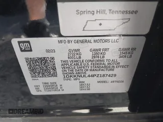 2023 GMC Acadia SLT z VIN 1GKKNUL44PZ187429, wystawiony jako IAAI lot #42039252 z przebiegiem 55 487 mil mil oraz . Historia ofert i sprzedaży dostępna na DreamBid. Obrazek 9.