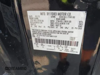 2013 Ford F-150 XL z VIN 1FTFX1EF3DFB81137, wystawiony jako IAAI lot #42426728 z przebiegiem 208 700 mil mil oraz . Historia ofert i sprzedaży dostępna na DreamBid. Obrazek 9.
