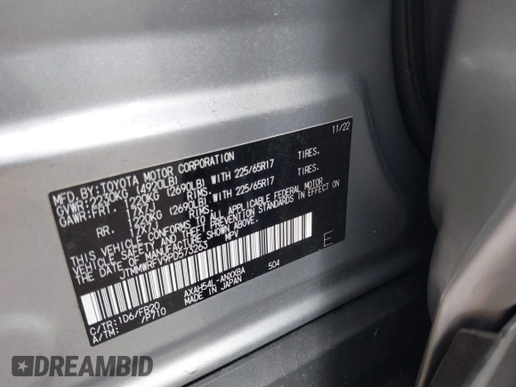 2023 Toyota RAV4 Hybrid LE with VIN JTMMWRFV9PD573263, listed as a IAAI auction lot 41161727 with 32,375 mi miles. Bid and sale history available at carsss.com. Image 9.