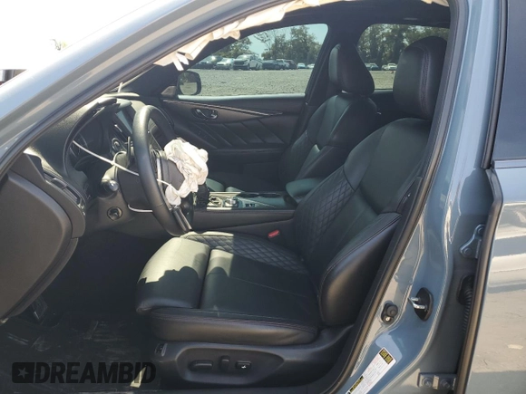 2022 Infiniti Q50 Red Sport 400 with VIN JN1FV7DR4NM390178, listed as a Copart auction lot 69999424 with 27,794 mi miles and Salvage title. Bid and sale history available at DreamBid. Image 7.